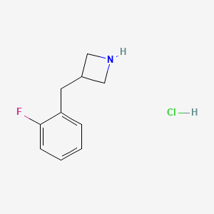 molecular formula C10H13ClFN B3072289 3-[(2-Fluorophenyl)methyl]azetidine hydrochloride CAS No. 1016706-00-5