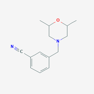 molecular formula C14H18N2O B3072304 3-[(2,6-Dimethylmorpholin-4-yl)methyl]benzonitrile CAS No. 1016709-98-0