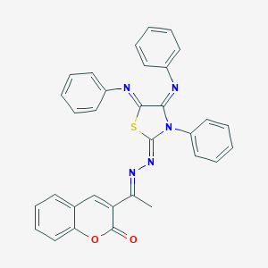 3-phenyl-4,5-bis(phenylimino)-1,3-thiazolidin-2-one [1-(2-oxo-2H-chromen-3-yl)ethylidene]hydrazone