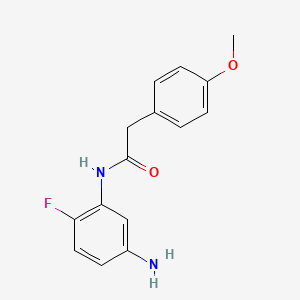 molecular formula C15H15FN2O2 B3072376 N-(5-氨基-2-氟苯基)-2-(4-甲氧基苯基)-乙酰胺 CAS No. 1016725-04-4