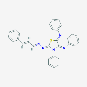 molecular formula C30H23N5S B307240 3-Phenylacrylaldehyde [3-phenyl-4,5-bis(phenylimino)-1,3-thiazolidin-2-ylidene]hydrazone 