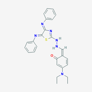(6Z)-6-[[2-[4,5-bis(phenylimino)-1,3-thiazol-2-yl]hydrazinyl]methylidene]-3-(diethylamino)cyclohexa-2,4-dien-1-one