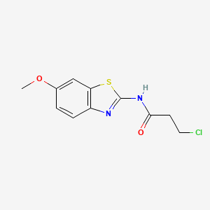 molecular formula C11H11ClN2O2S B3072436 3-氯-N-(6-甲氧基-1,3-苯并噻唑-2-基)丙酰胺 CAS No. 1016743-82-0