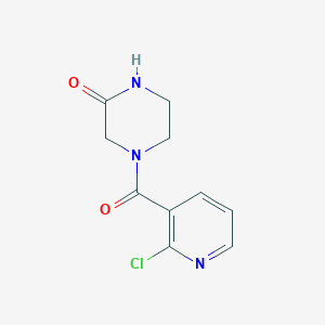 molecular formula C10H10ClN3O2 B3072439 4-(2-Chloropyridine-3-carbonyl)piperazin-2-one CAS No. 1016743-92-2
