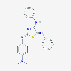 molecular formula C23H21N5S B307244 N-[4,5-bis(phenylimino)-1,3-thiazolidin-2-ylidene]-N-[4-(dimethylamino)phenyl]amine 