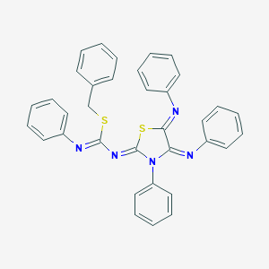 molecular formula C35H27N5S2 B307250 benzyl N'-phenyl-N-[3-phenyl-4,5-bis(phenylimino)-1,3-thiazolidin-2-ylidene]imidothiocarbamate 