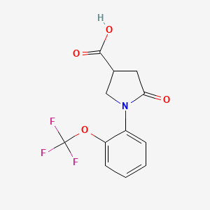 molecular formula C12H10F3NO4 B3072502 5-Oxo-1-[2-(trifluoromethoxy)phenyl]pyrrolidine-3-carboxylic acid CAS No. 1016757-33-7