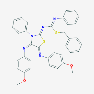 molecular formula C37H31N5O2S2 B307251 (1Z)-2-benzyl-1-[(4E,5Z)-4,5-bis[(4-methoxyphenyl)imino]-3-phenyl-thiazolidin-2-ylidene]-3-phenyl-isothiourea 