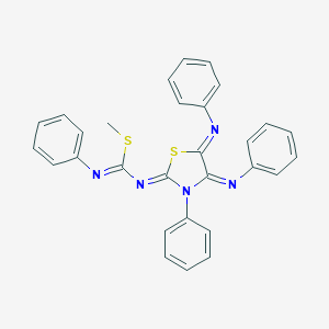 molecular formula C29H23N5S2 B307253 methylN'-phenyl-N-[3-phenyl-4,5-bis(phenylimino)-1,3-thiazolidin-2-ylidene]imidothiocarbamate 