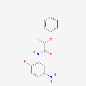 molecular formula C16H17FN2O2 B3072537 N-(5-Amino-2-fluorophenyl)-2-(4-methylphenoxy)-propanamide CAS No. 1016765-39-1