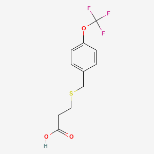 molecular formula C11H11F3O3S B3072566 3-([4-(Trifluoromethoxy)benzyl]thio)propanoic acid CAS No. 1016775-83-9