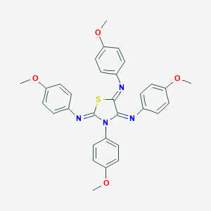 molecular formula C31H28N4O4S B307259 N-(4-methoxyphenyl)-N-{3-(4-methoxyphenyl)-2,4-bis[(4-methoxyphenyl)imino]-1,3-thiazolidin-5-ylidene}amine 
