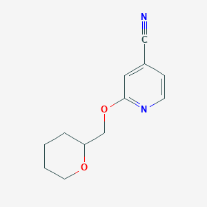molecular formula C12H14N2O2 B3072591 2-(Tetrahydro-2H-pyran-2-ylmethoxy)isonicotinonitrile CAS No. 1016791-52-8
