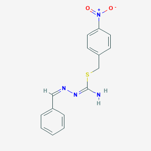 molecular formula C15H14N4O2S B307264 4-nitrobenzyl N'-benzylidenehydrazonothiocarbamate 