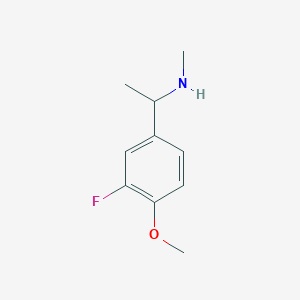 molecular formula C10H14FNO B3072644 [1-(3-Fluoro-4-methoxyphenyl)ethyl]methylamine CAS No. 1016816-69-5