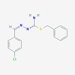 molecular formula C15H14ClN3S B307265 1-[(4-Chlorophenyl)methylene]-3-benzylisothiosemicarbazide 