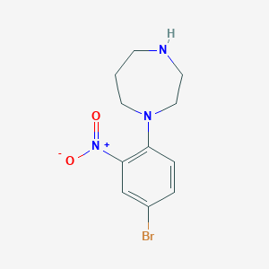 molecular formula C11H14BrN3O2 B3072677 1-(4-溴-2-硝基苯基)-1,4-二氮杂环戊烷 CAS No. 1016837-21-0