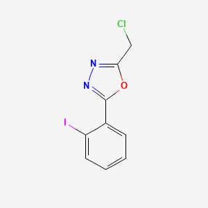 molecular formula C9H6ClIN2O B3072700 2-(氯甲基)-5-(2-碘苯基)-1,3,4-恶二唑 CAS No. 1016843-20-1