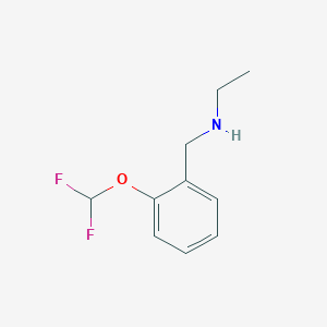 molecular formula C10H13F2NO B3072705 {[2-(Difluoromethoxy)phenyl]methyl}(ethyl)amine CAS No. 1016851-16-3