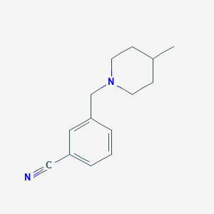 molecular formula C14H18N2 B3072736 3-[(4-Methylpiperidin-1-yl)methyl]benzonitrile CAS No. 1016873-24-7
