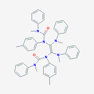 molecular formula C46H46N6O2 B307275 N-(1,2-bis(methylanilino)-2-{4-methyl[(methylanilino)carbonyl]anilino}vinyl)-N'-methyl-N-(4-methylphenyl)-N'-phenylurea 