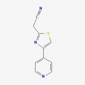 molecular formula C10H7N3S B3072772 2-[4-(Pyridin-4-YL)-1,3-thiazol-2-YL]acetonitrile CAS No. 1016888-78-0