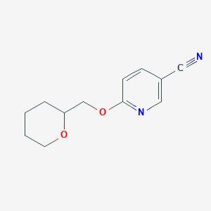 molecular formula C12H14N2O2 B3072774 6-(四氢-2H-吡喃-2-基甲氧基)烟腈 CAS No. 1016889-38-5