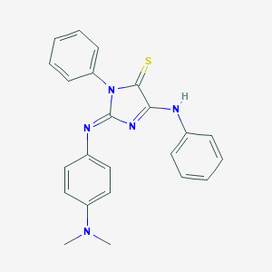 molecular formula C23H21N5S B307282 2-{[4-(Dimethylamino)phenyl]imino}-3-phenyl-5-(phenylimino)imidazolidine-4-thione 