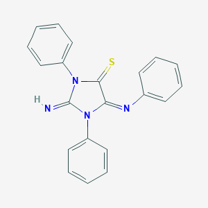 molecular formula C21H16N4S B307285 4-Imidazolidinethione, 2-imino-1,3-diphenyl-5-(phenylimino)-, (5Z)- 