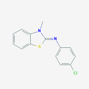 molecular formula C14H11ClN2S B307287 4-Chloro-N-(3-methyl-1,3-benzothiazol-2(3H)-ylidene)aniline 