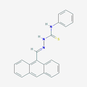 molecular formula C22H17N3S B307288 N'-(9-anthrylmethylene)-N-phenylcarbamohydrazonothioic acid 