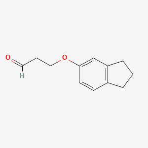 molecular formula C12H14O2 B3072922 3-(2,3-二氢-1H-茚-5-氧基)丙醛 CAS No. 1017128-53-8