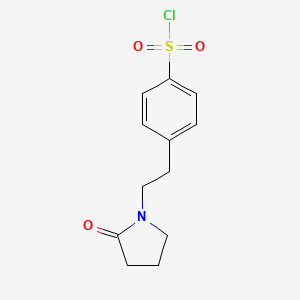 molecular formula C12H14ClNO3S B3072951 4-[2-(2-Oxopyrrolidin-1-yl)ethyl]benzene-1-sulfonyl chloride CAS No. 1017140-97-4