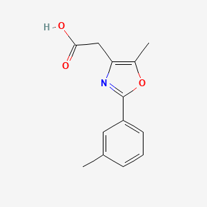 molecular formula C13H13NO3 B3072975 2-[5-Methyl-2-(3-methylphenyl)-1,3-oxazol-4-yl]acetic acid CAS No. 1017152-57-6
