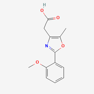 molecular formula C13H13NO4 B3072979 2-[2-(2-Methoxyphenyl)-5-methyl-1,3-oxazol-4-yl]acetic acid CAS No. 1017152-60-1