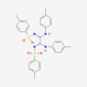 molecular formula C30H30N4O4S2 B307299 4-methyl-N-[2-{[(4-methylphenyl)sulfonyl]imino}-1,2-di(4-toluidino)ethylidene]benzenesulfonamide 