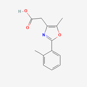 molecular formula C13H13NO3 B3073009 2-[5-Methyl-2-(2-methylphenyl)-1,3-oxazol-4-yl]acetic acid CAS No. 1017181-46-2