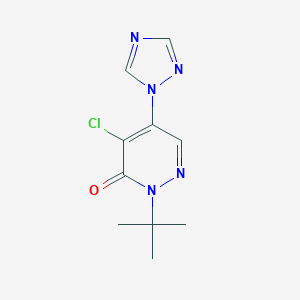 molecular formula C10H12ClN5O B307302 2-tert-butyl-4-chloro-5-(1H-1,2,4-triazol-1-yl)pyridazin-3(2H)-one 