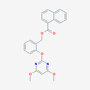 molecular formula C24H20N2O5 B307306 2-[(4,6-Dimethoxy-2-pyrimidinyl)oxy]benzyl 1-naphthoate 