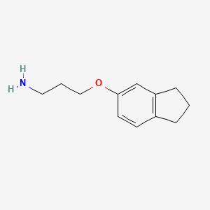 molecular formula C12H17NO B3073109 3-(2,3-二氢-1H-茚-5-氧基)丙-1-胺 CAS No. 1017340-02-1