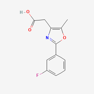 molecular formula C12H10FNO3 B3073137 2-[2-(3-Fluorophenyl)-5-methyl-1,3-oxazol-4-yl]acetic acid CAS No. 1017369-15-1