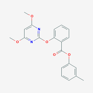 molecular formula C20H18N2O5 B307315 3-Methylphenyl 2-[(4,6-dimethoxypyrimidin-2-yl)oxy]benzoate 