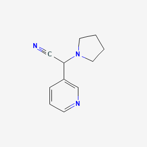 molecular formula C11H13N3 B3073163 2-(Pyridin-3-YL)-2-(pyrrolidin-1-YL)acetonitrile CAS No. 1017387-70-0