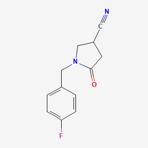 molecular formula C12H11FN2O B3073185 1-(4-Fluorobenzyl)-5-oxopyrrolidine-3-carbonitrile CAS No. 1017397-80-6