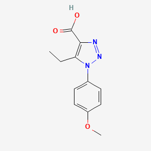 molecular formula C12H13N3O3 B3073190 5-ethyl-1-(4-methoxyphenyl)-1H-1,2,3-triazole-4-carboxylic acid CAS No. 1017399-00-6