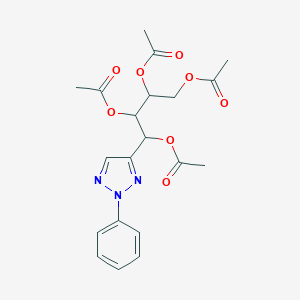 molecular formula C20H23N3O8 B307326 2,3-Bis(acetyloxy)-1-[(acetyloxy)methyl]-3-(2-phenyl-2H-1,2,3-triazol-4-yl)propyl acetate 