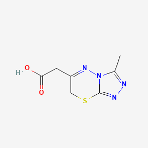 molecular formula C7H8N4O2S B3073263 6-(Carboxymethyl)-3-methyl-7H-[1,2,4]triazolo[3,4-b][1,3,4]thiadiazine CAS No. 1017422-44-4