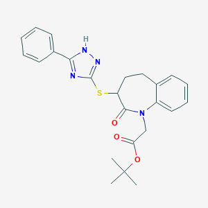 tert-butyl {2-oxo-3-[(5-phenyl-4H-1,2,4-triazol-3-yl)sulfanyl]-2,3,4,5-tetrahydro-1H-1-benzazepin-1-yl}acetate