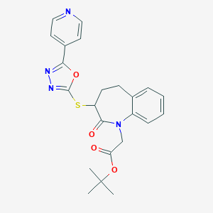 molecular formula C23H24N4O4S B307333 tert-butyl (2-oxo-3-{[5-(4-pyridinyl)-1,3,4-oxadiazol-2-yl]sulfanyl}-2,3,4,5-tetrahydro-1H-1-benzazepin-1-yl)acetate 