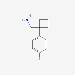 molecular formula C11H14FN B3073349 [1-(4-Fluorophenyl)cyclobutyl]methanamine CAS No. 1017462-08-6